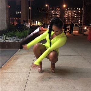 Lime green long sleeve dress